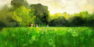 Peinture The green field